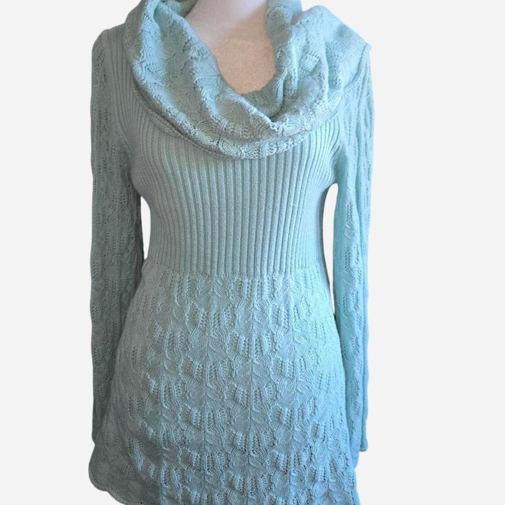 Style & Co. Light Teal Cowl Neck Sweater